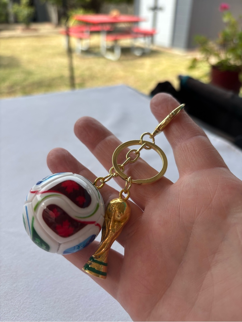 FIFA World Cup Soccer Ball & Trophy Keychain - Multicolor